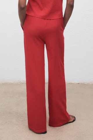 Pantalon droit cordon - Rouge