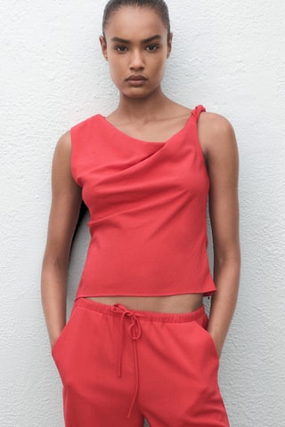 Pantalon droit cordon - Rouge