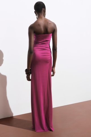 Robe bustier drapée - Fuchsia