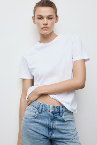 T-shirt coton manches courtes - Blanc