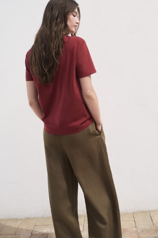 Maglietta cotone maniche corte - Granata