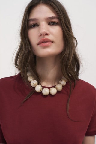 Maglietta cotone maniche corte - Granata