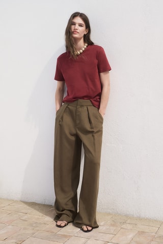 Maglietta cotone maniche corte - Granata