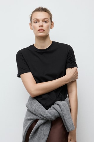 T-shirt coton manches courtes - Noir