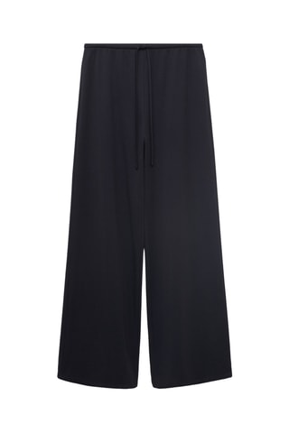 Pantalon large avec taille élastique - Bleu marine