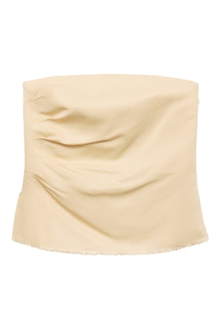 Top en lin mélangé bustier - Jaune