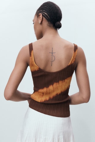 Top maille tie and dye - Marron