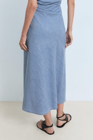 Robe jean drapée - Bleu