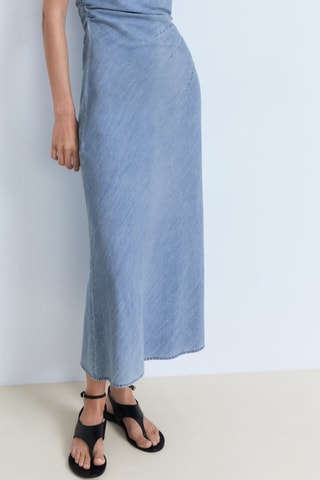 Robe jean drapée - Bleu