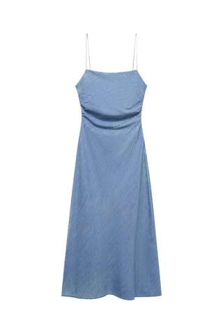 Robe jean drapée - Bleu