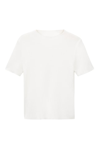 Pull-over maille fine manches courtes - Blanc