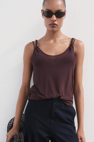 Pantalon denim wideleg taille haute - Bleu