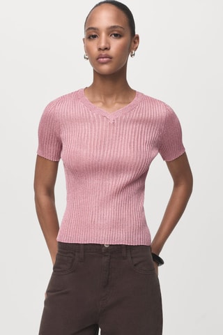 Pull lurex semi-transparent - Rose pastel