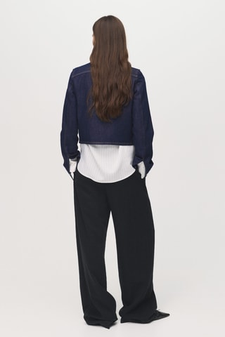 Veste denim crop - Bleu