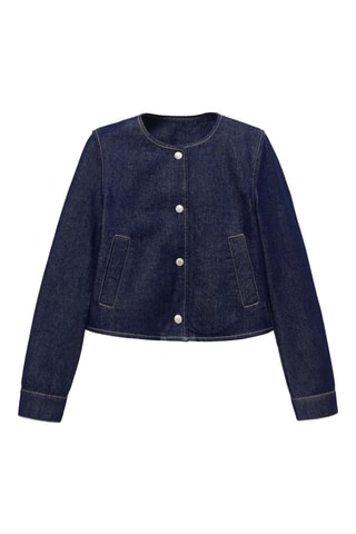 Veste denim crop - Bleu