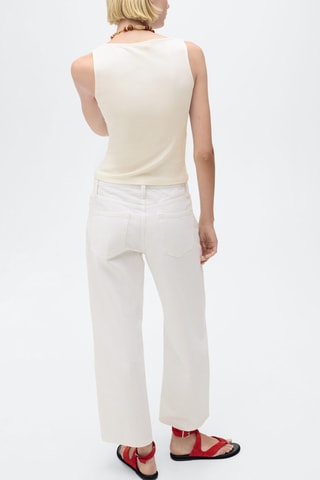 Top bretelles col bateau - Ecru