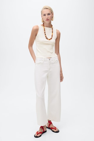 Top bretelles col bateau - Ecru