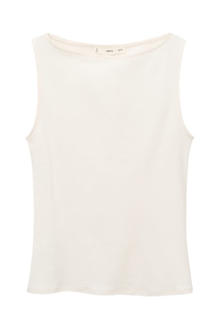 Top bretelles col bateau - Ecru