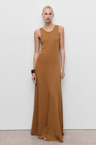 Robe longue maille - Marron