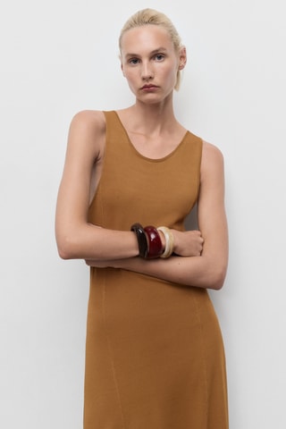 Robe longue maille - Marron