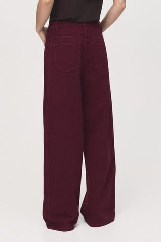 Jean barrel taille haute - Lie-de-vin