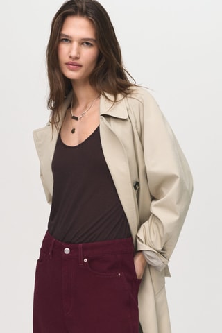 Jean barrel taille haute - Lie-de-vin