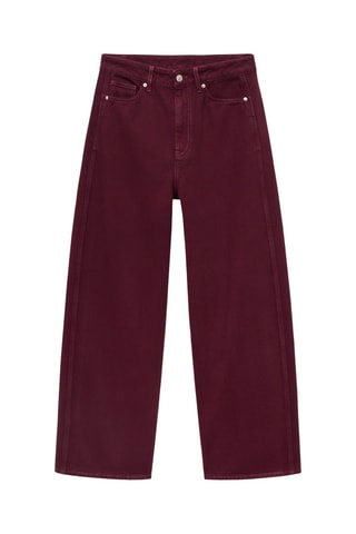 Jean barrel taille haute - Lie-de-vin