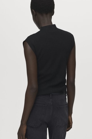 Top maille col montant - Noir