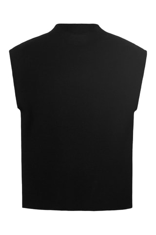 Top maille col montant - Noir