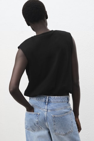 Top en coton ballon - Noir