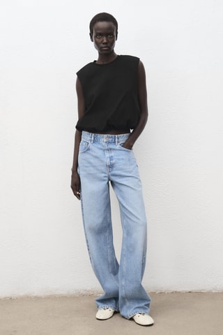 Top en coton ballon - Noir