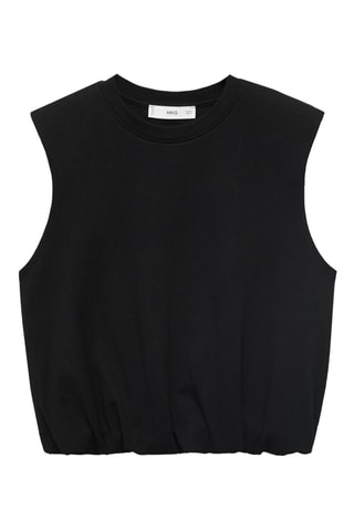 Top en coton ballon - Noir