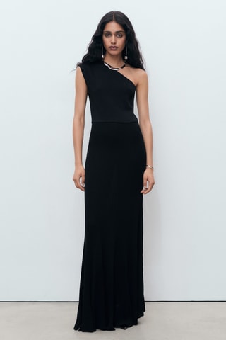 Robe maille combiné asymétrique - Noir