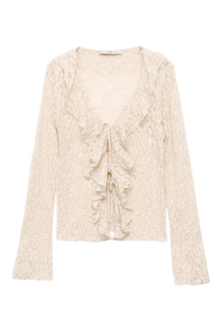 Blouse volantée dentelle - Ecru