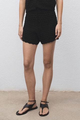 Short à grosse maille - Noir