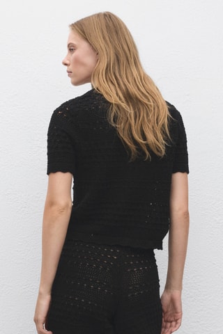 Short à grosse maille - Noir