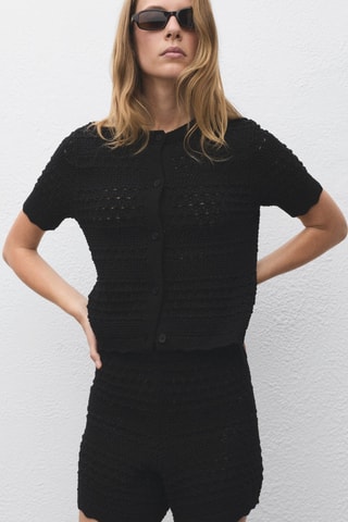 Short à grosse maille - Noir