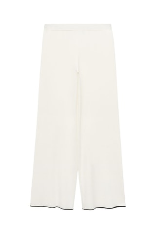 Pantalon maille bas contrastant - Ecru