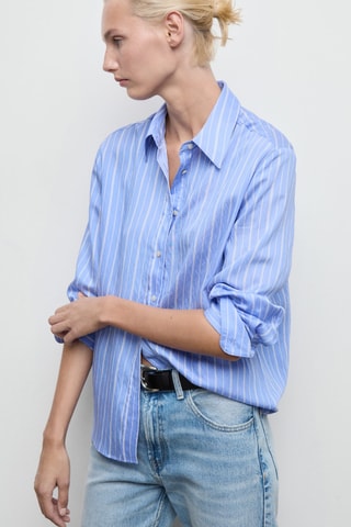 Chemise droite rayures - Bleu