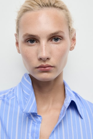 Chemise droite rayures - Bleu