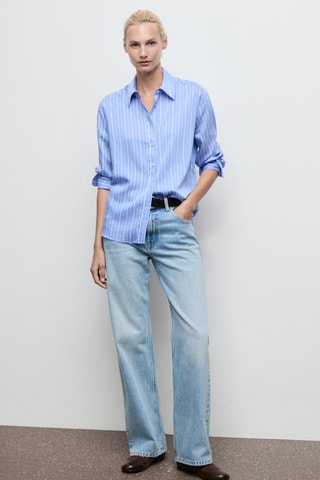 Chemise droite rayures - Bleu