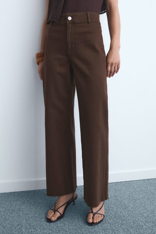 Jean style jupe-culotte Catherin taille haute - Chocolat