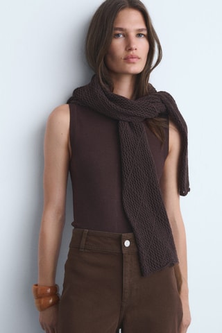 Jean style jupe-culotte Catherin taille haute - Chocolat