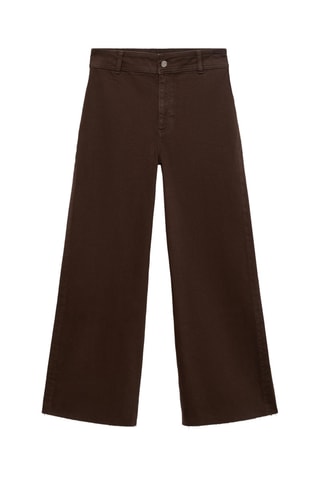 Jean style jupe-culotte Catherin taille haute - Chocolat