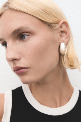 Top maille liserés contrastants - Noir