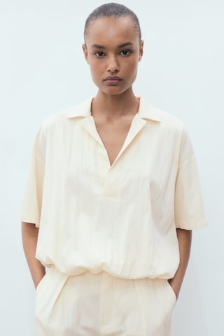 Chemise crop bouffante - Vanille