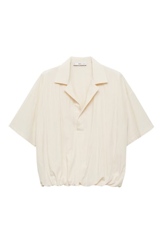 Chemise crop bouffante - Vanille