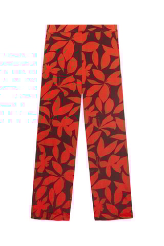 Pantalon fluide imprimé - Rouge