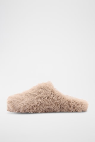 Pantoufles fausse fourrure - Marron