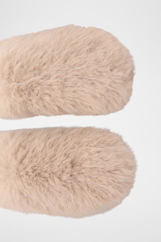 Pantoufles fausse fourrure - Marron